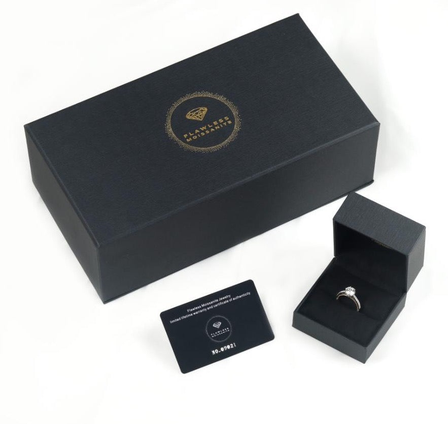 Elongated Cushion Cut Moissanite With Hidden Halo And Side Stones