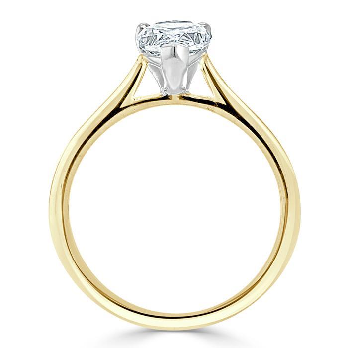 Pear Cut Moissanite Engagement Ring, Classic Style