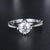 1.00ct Moissanite Engagement Ring, Four Claw Shoulder Set Design, Sterling Silver & Platinum