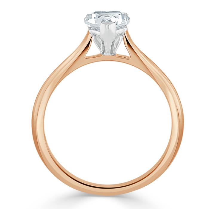 Heart Cut Moissanite Engagement Ring, Classic Style