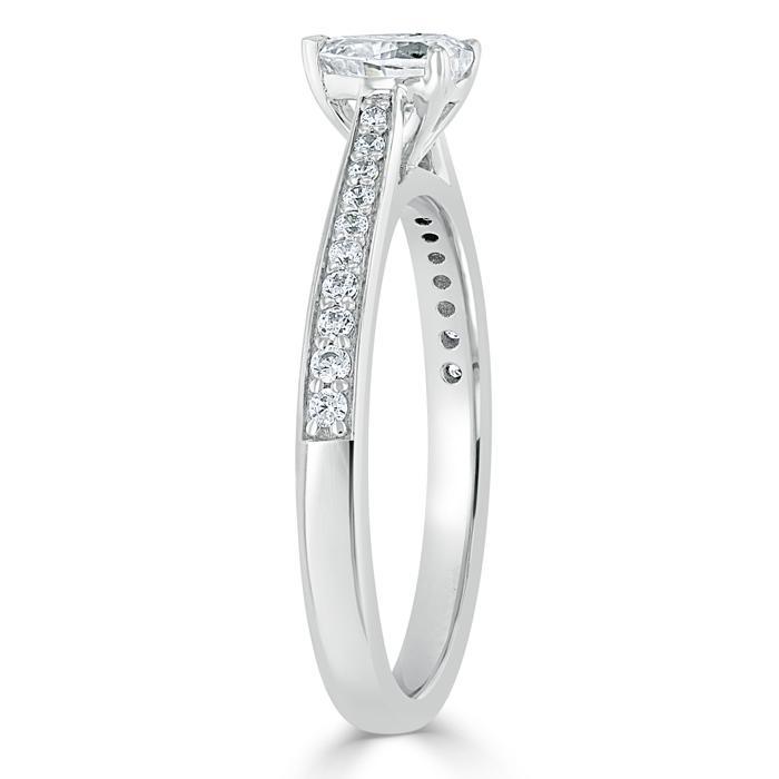 Heart Cut Moissanite Engagement Ring, Classic Style