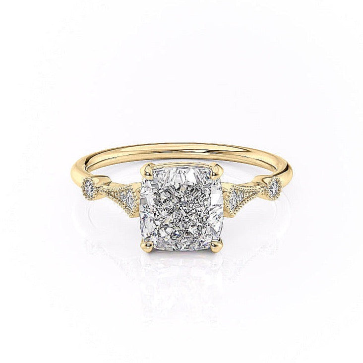 Cushion Cut Moissanite Vintage Design