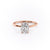 Elongated Cushion Cut Moissanite Engagement Ring, Plain Band With Hidden Halo