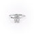 Elongated Cushion Cut Moissanite Engagement Ring, Plain Band With Hidden Halo