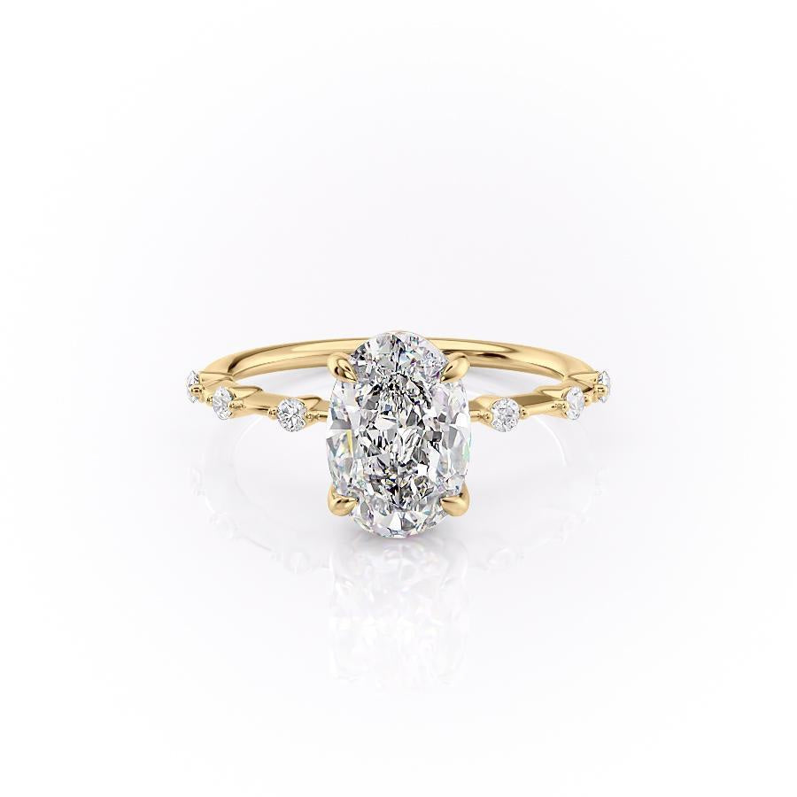 OVAL CUT MOISSANITE RING - DELICATE VINTAGE STYLE