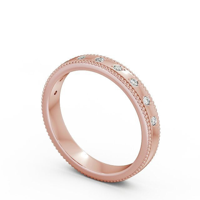 Half Eternity Ring, Round Cut, Milgrain Edge