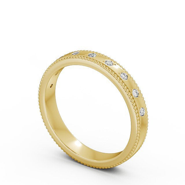 Half Eternity Ring, Round Cut, Milgrain Edge