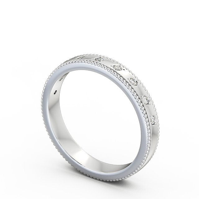 Half Eternity Ring, Round Cut, Milgrain Edge