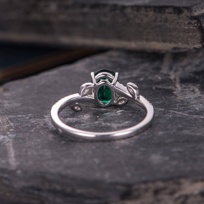 Nature Inspired Emerald Engagement Ring