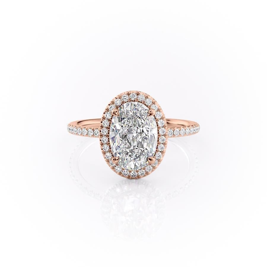 Oval Cut Moissanite Engagement Ring With Halo