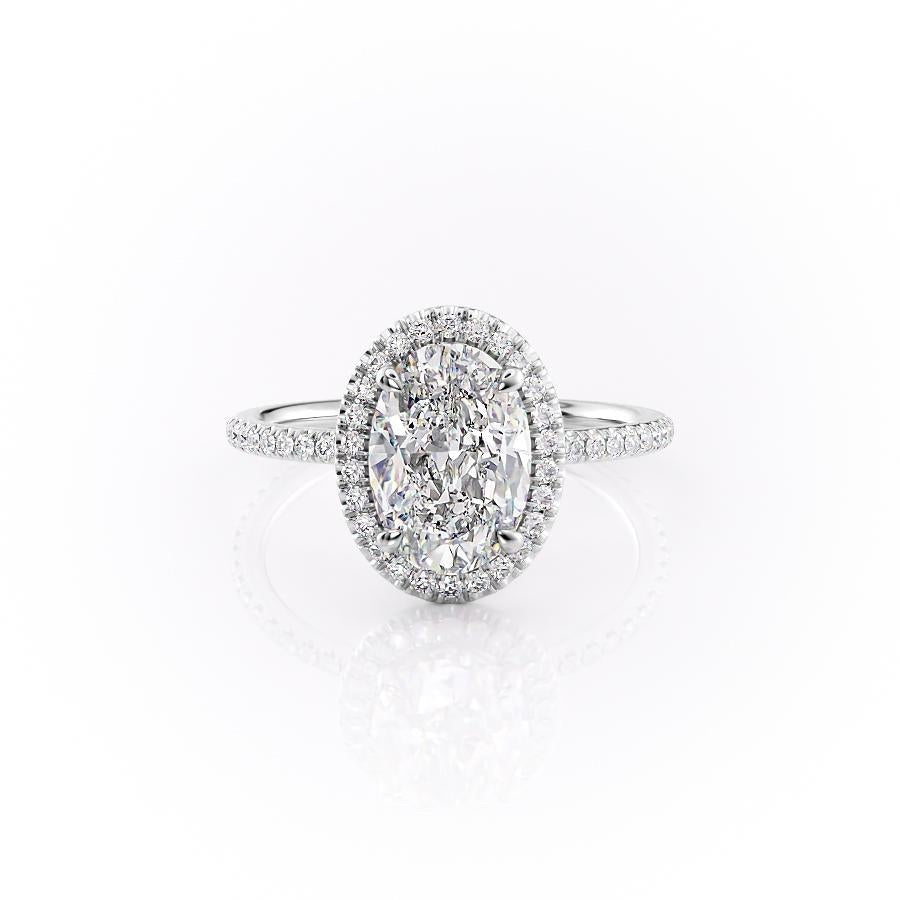 Oval Cut Moissanite Engagement Ring With Halo