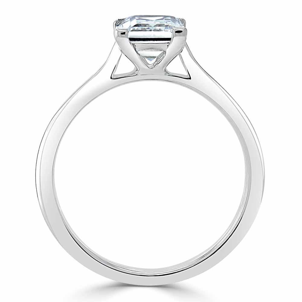 Princess Cut Moissanite Engagement Ring, Classic Style