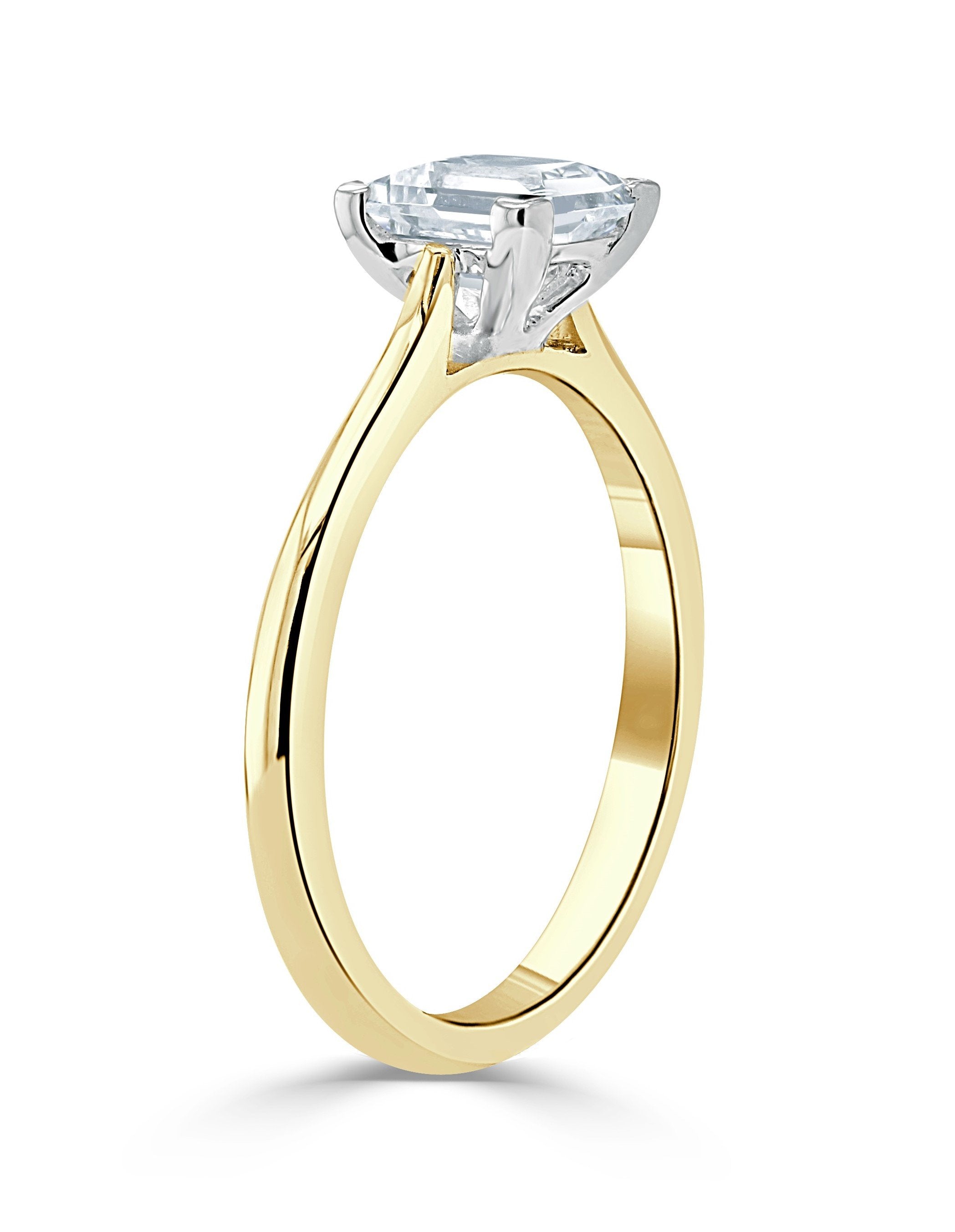 Princess Cut Moissanite Engagement Ring, Classic Style