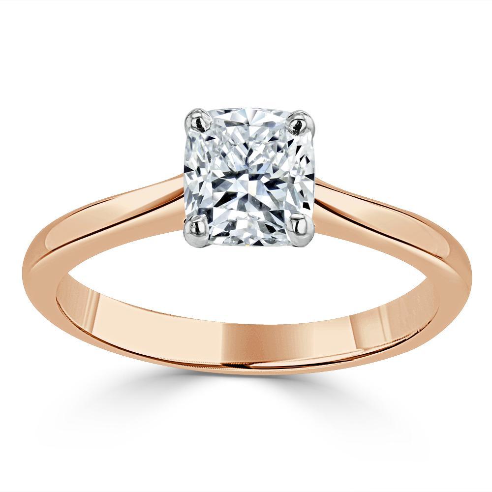 Cushion Cut Moissanite Engagement Ring, Classic Style