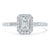 Emerald Cut Moissanite Engagement Ring, Classic Halo