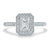 Emerald Cut Moissanite Engagement Ring, Classic Halo