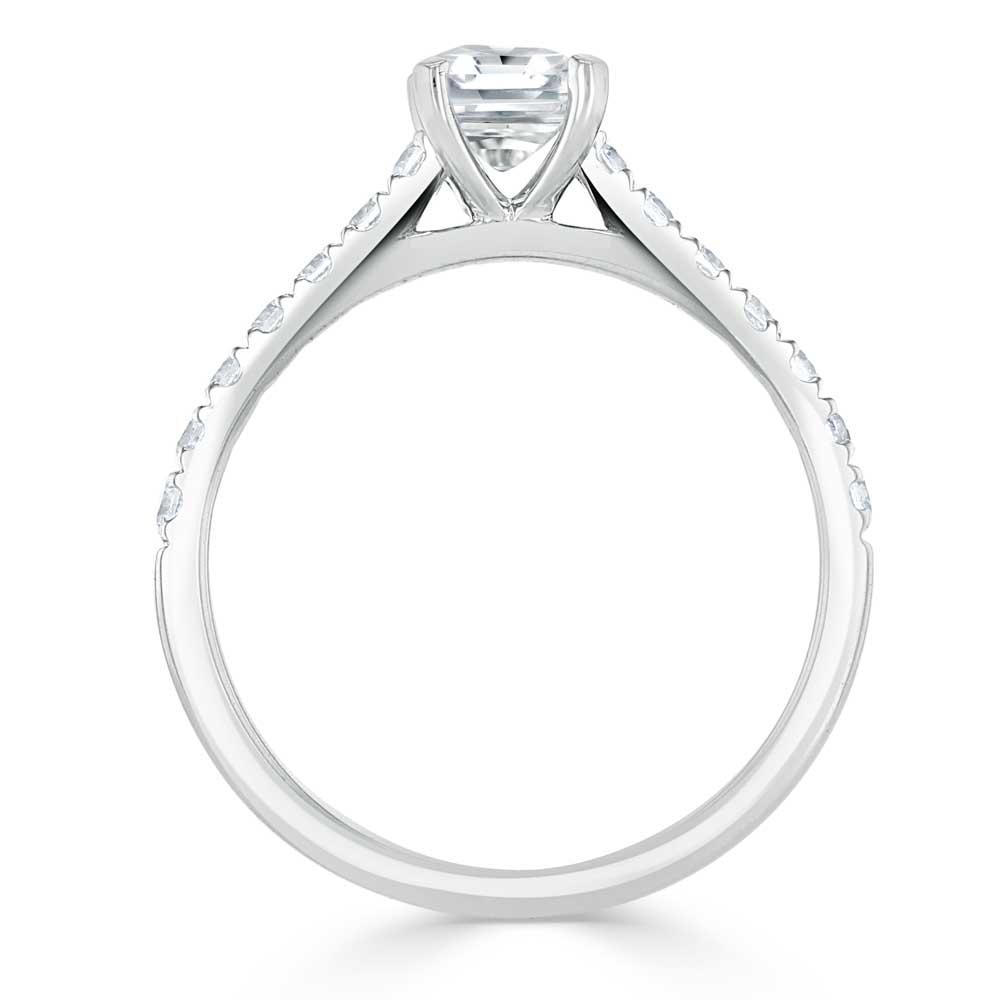 Radiant Cut Moissanite Engagement Ring, Classic Style