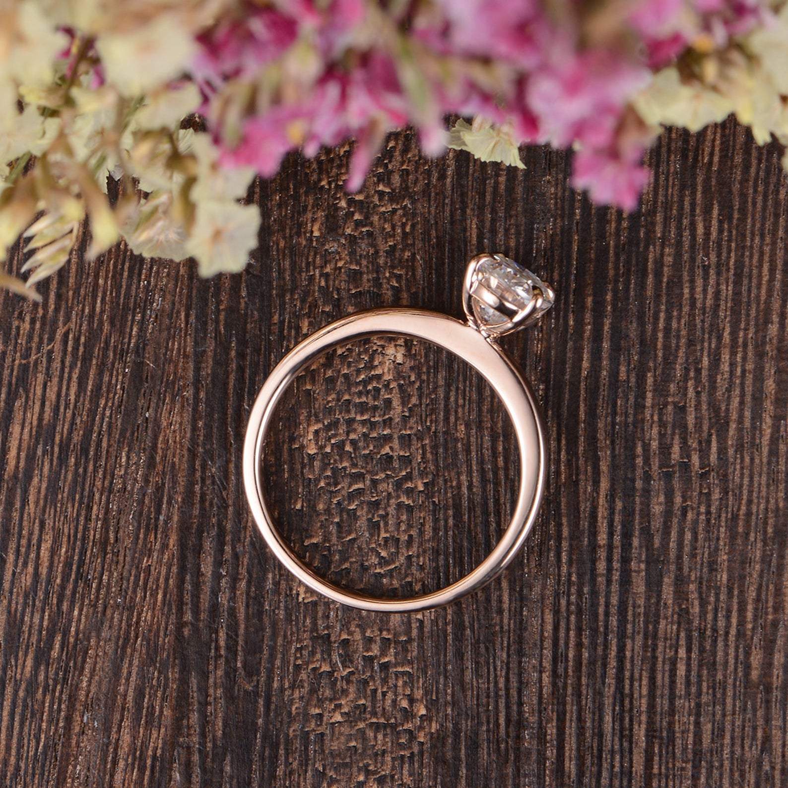 Oval Cut Moissanite Engagement Ring, Classic Design