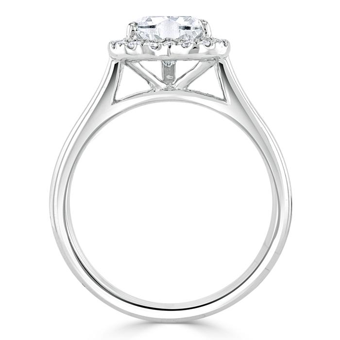 Heart Cut Moissanite Halo Engagement Ring