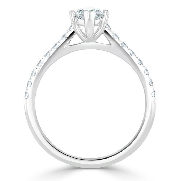 Marquise Cut Moissanite Engagement Ring, Classic Style