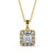 Princess Cut Classic Halo Pendant