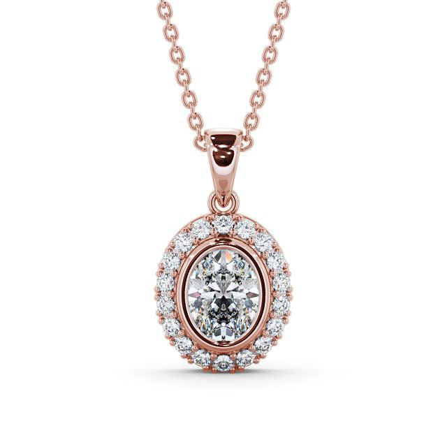 Oval Cut Classic Halo Pendant