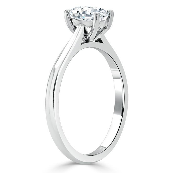 Oval Cut Moissanite Engagement Ring, Classic Design