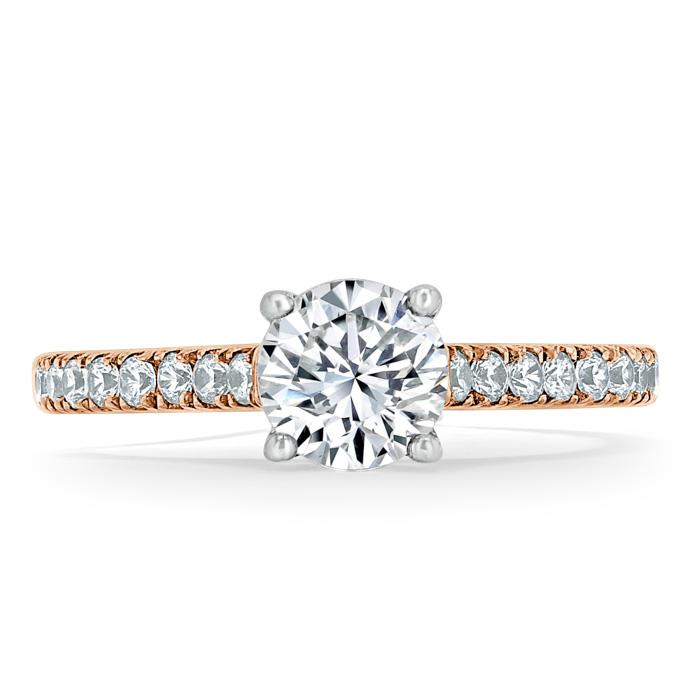 Round Cut Moissanite Engagement Ring, Classic Style