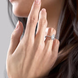 Maquise Cut Moissanite Engagement Ring, Hidden Halo