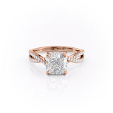 Cushion Cut Moissanite Ring With Twisted Stone Set Shoulders