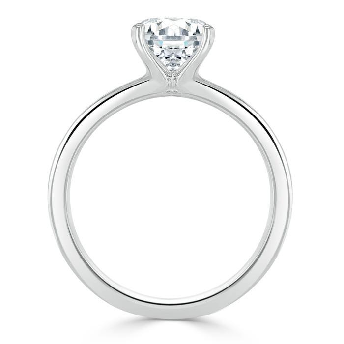 Round Cut Moissanite Engagement Ring, Classic Style