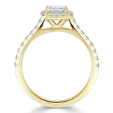 Asscher Cut Moissanite Engagement Ring, Classic Halo