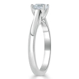 Asscher Cut Moissanite Engagement Ring, Classic Style