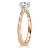 Asscher Cut Moissanite Engagement Ring, Classic Style