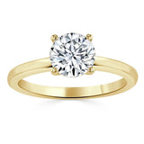 Round Cut Moissanite Engagement Ring, Classic Style