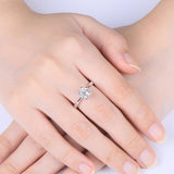 1.00ct Moissanite Engagement Ring, Classic Six Claw with Arrow Tipped Claws , Sterling Silver & Platinum