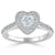 Heart Cut Moissanite Engagement Ring, Classic Halo