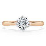 Round Cut Moissanite Engagement Ring, Classic Style