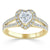 Heart Cut Moissanite Engagement Ring, Classic Halo