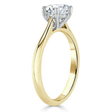 Round Cut Moissanite Engagement Ring, Classic Six Claw