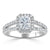 Radiant Cut Moissanite Halo Engagement Ring, Classic Style