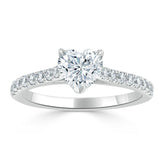 Heart Cut Moissanite Engagement Ring, Classic Style