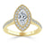 Marquise Cut Moissanite Halo Engagement Ring, Tiffany Style