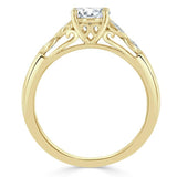 Asscher Cut Moissanite Engagement Ring, Vintage Style