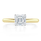 Asscher Cut Moissanite Engagement Ring, Classic Style