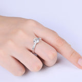 1.00ct Moissanite Engagement Ring, Shoulder Set Honey Comb Design, Sterling Silver & Platinum