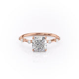 Cushion Cut Moissanite With Stone Set Shoulders