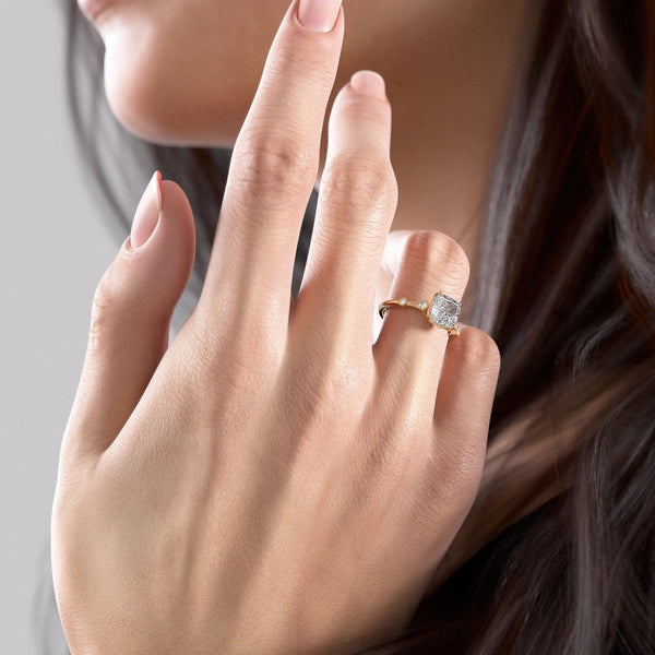Cushion Cut Moissanite Vintage Design