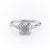 Cushion Cut Moissanite Shoulder Set Ring With Hidden Halo