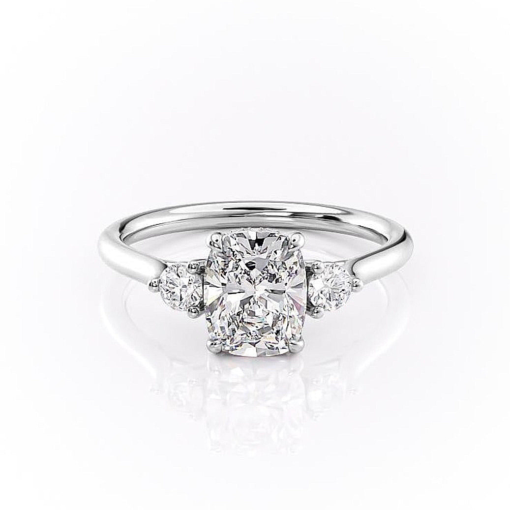 Elongated Cushion Cut Moissanite Stone Ring